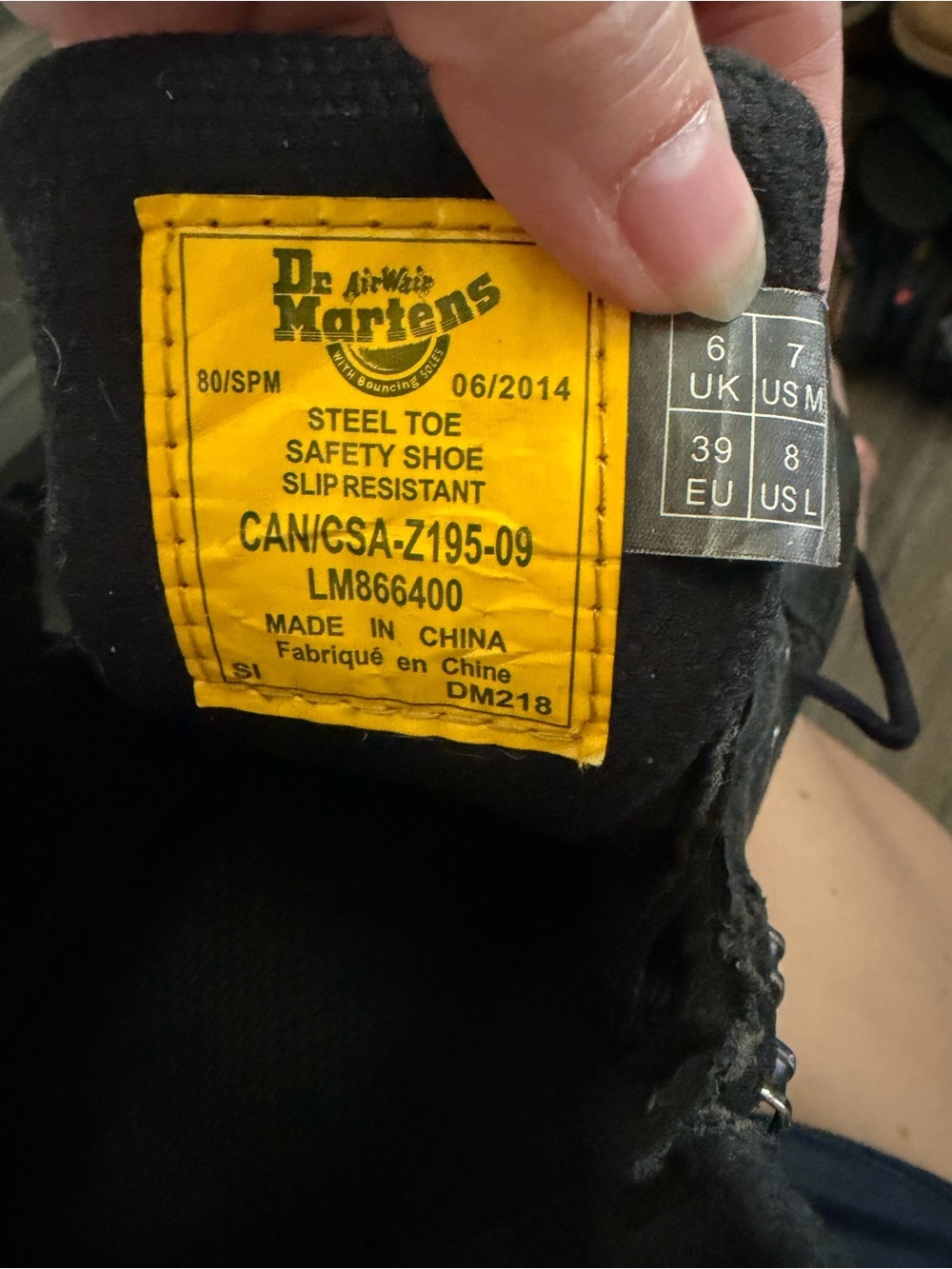 DR. MARTENS- size 7 men’s/ size 8 ladies black Ironbridge Steel Toe Work Boots. - Picture 6 of 6
